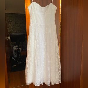 Amanda Uprichard white eyelet strappy dress, size XS, length shown from armpit